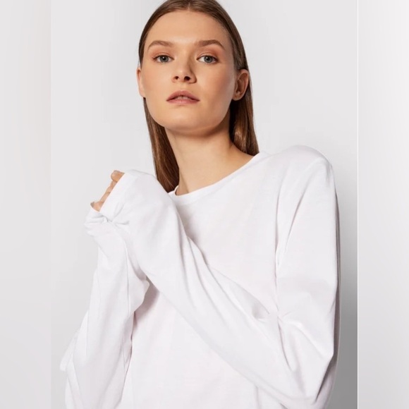 New! Lamarque Anoush long sleeve logo crewneck tee t-shirt nwt 13853 - Picture 2 of 16